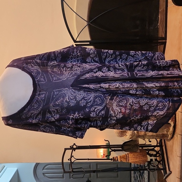 Free People No Matter What Paisley Paisley Cotton Oversized Top | Medium - Picture 10 of 13